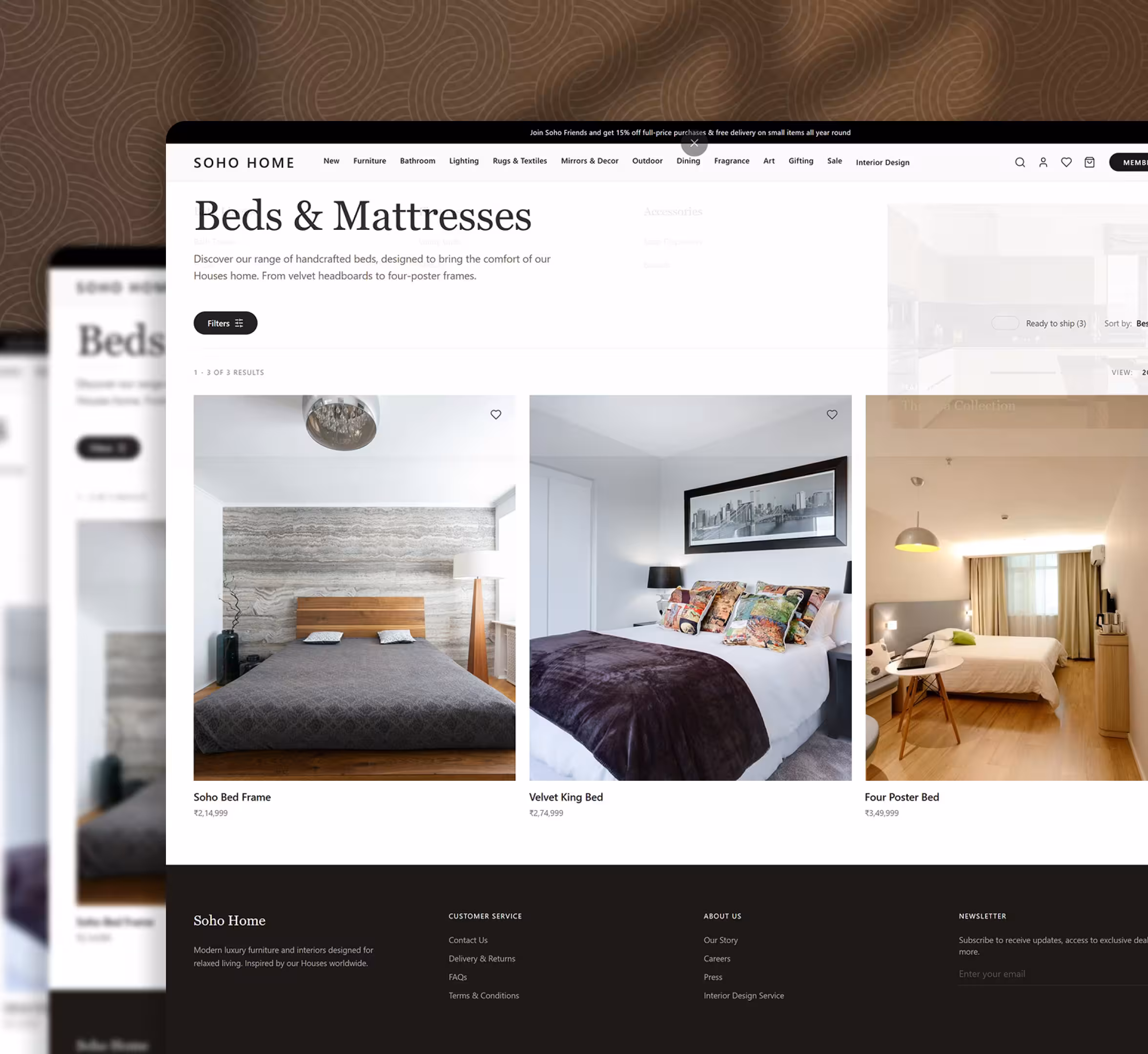 Soho — premium furniture and interiors e-commerce storefront